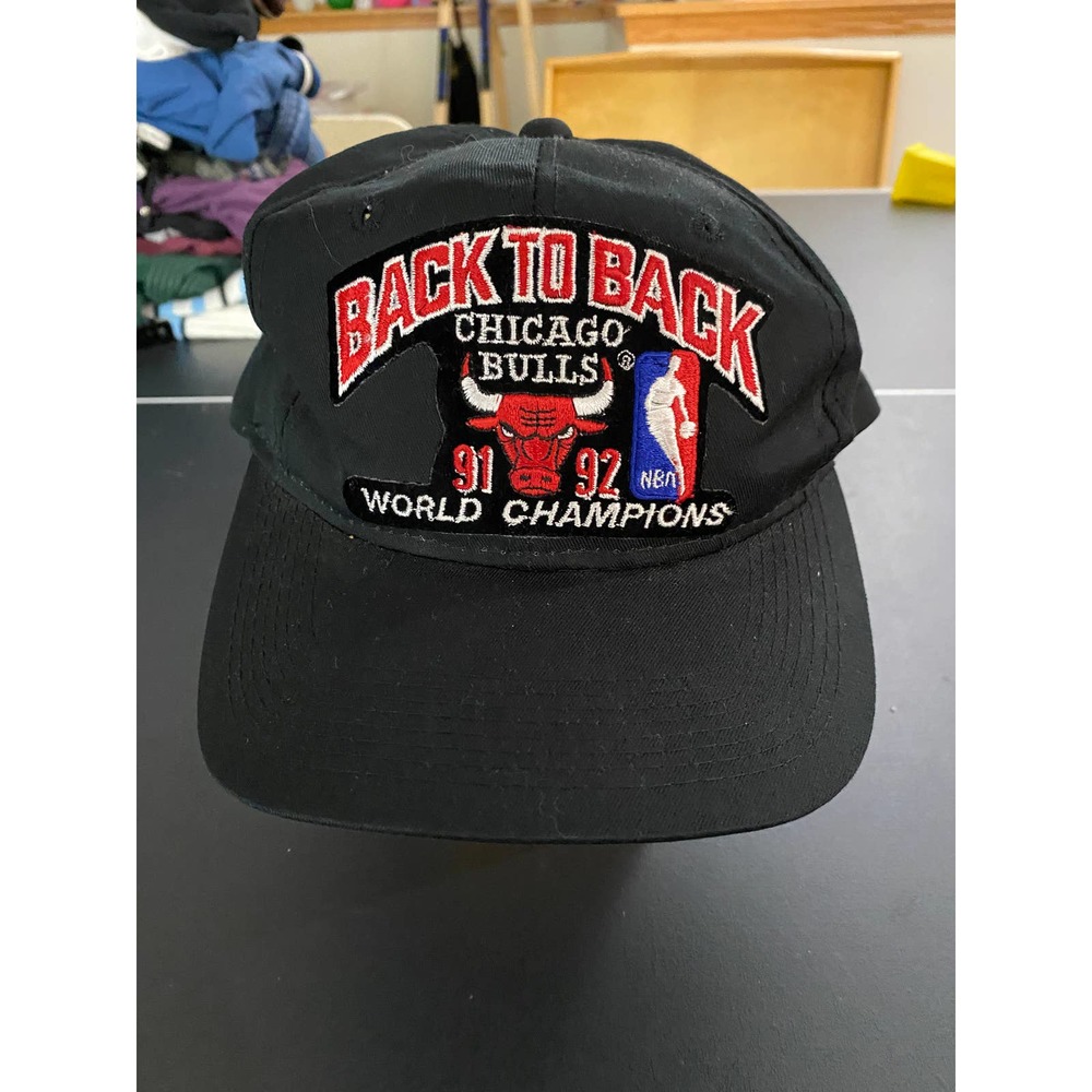 Back to Back World Champions Chicago Bulls 91-92 Vintage NBA Hat Adjustable Cap
